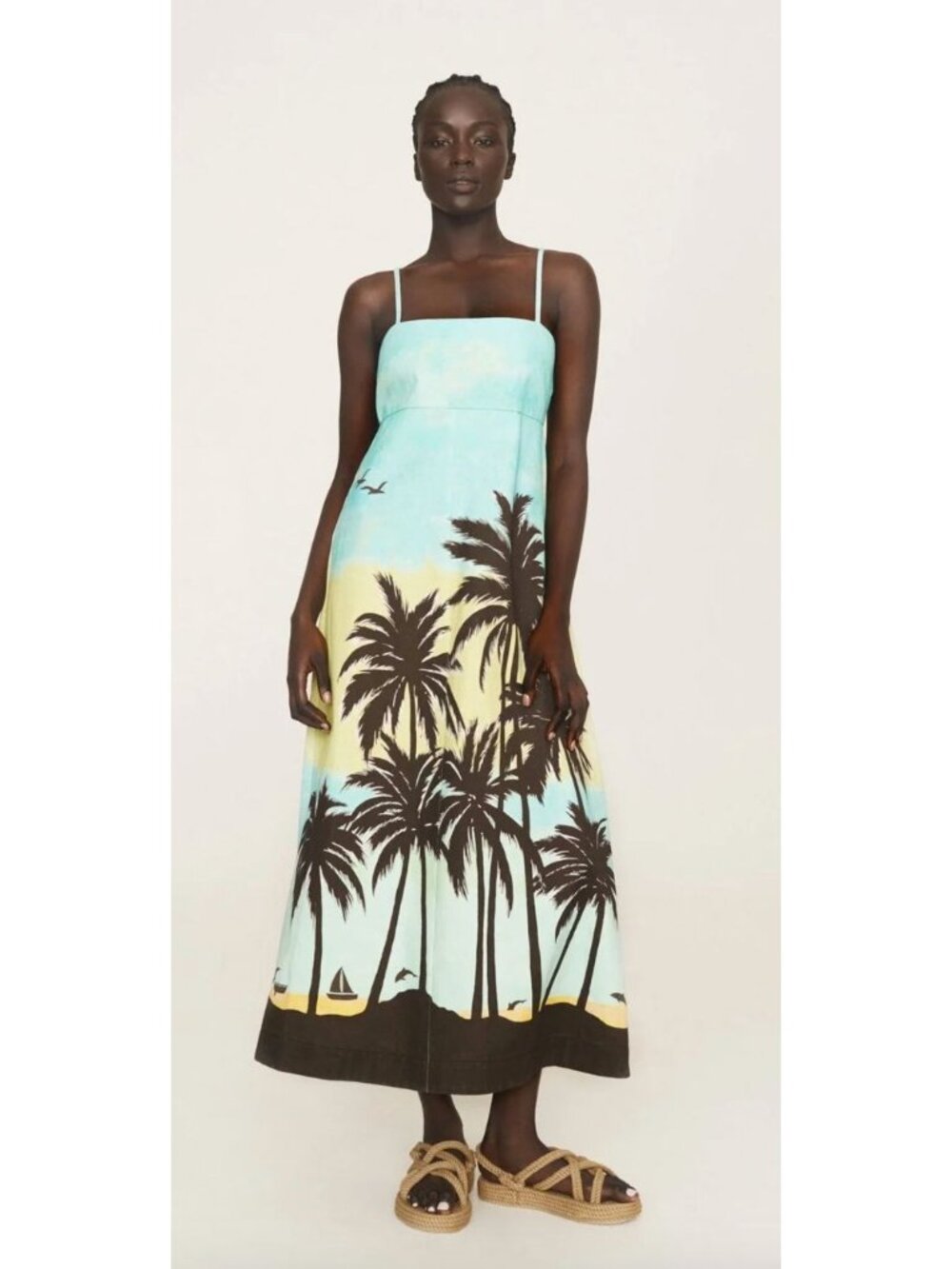 NWT Alemais Sail Away Day Dress Maxi Palm Tree Size 2 $490